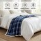 Americanflat 60x80 Oversized Tattersall Fleece Throw Blanket - Reversible Sherpa Backing - Ultra Soft Plush Comfort - Cozy Warmth For Couch Or Bed - Blue